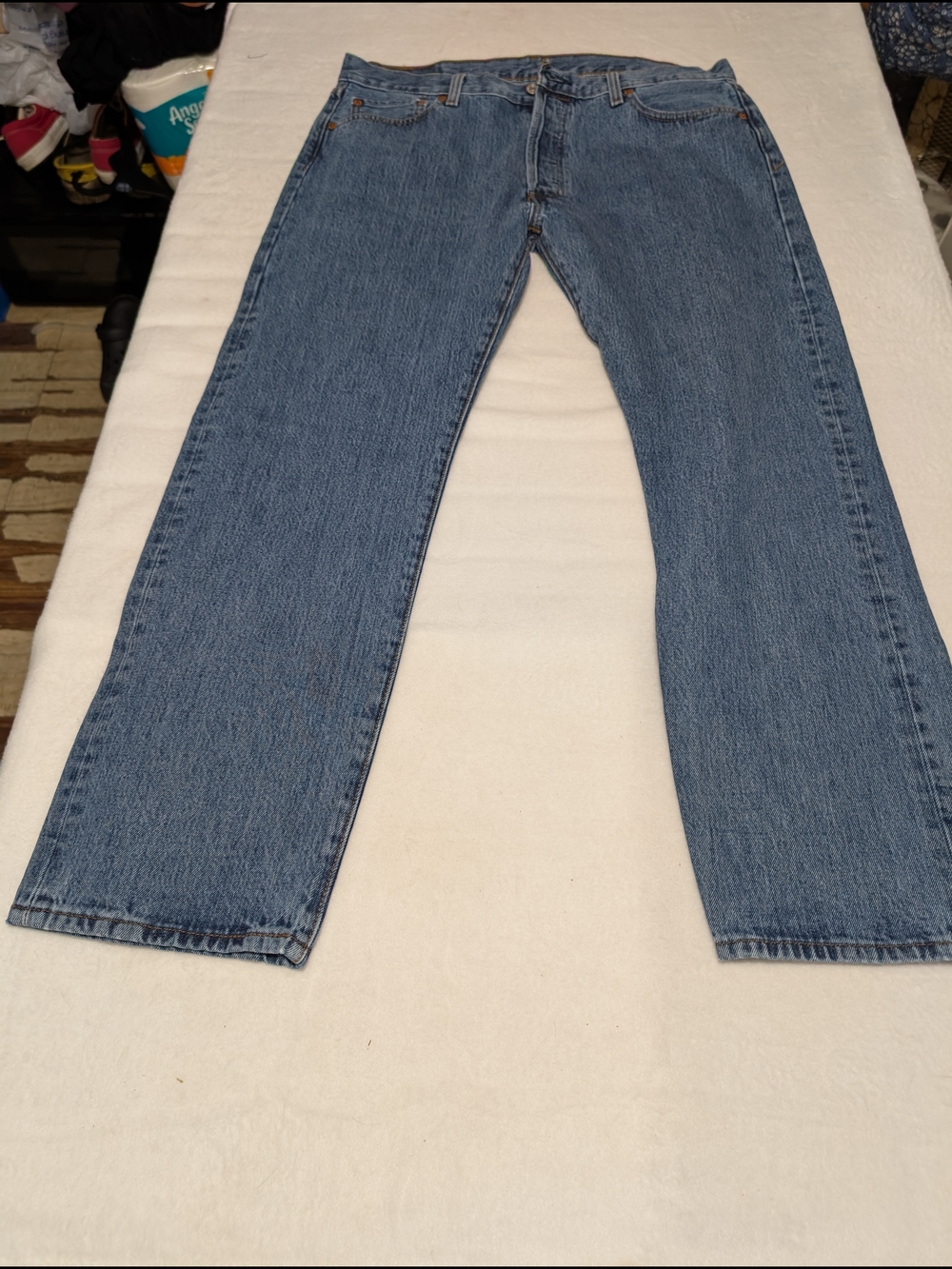 Levi's Button Fly Medium Blue Straight-Leg Men's Jeans Size 36/30